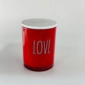 Rae Dunn Glass Red Love Candle